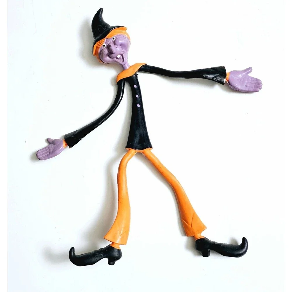 Halloween Witch Bendable Figure RARE PURPLE HTF Fun World Vintage 1980s VGC!